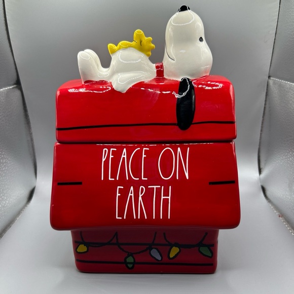 Rae Dunn | Holiday | Rae Dunn Peanuts Peace On Earth Snoopy Dog House ...